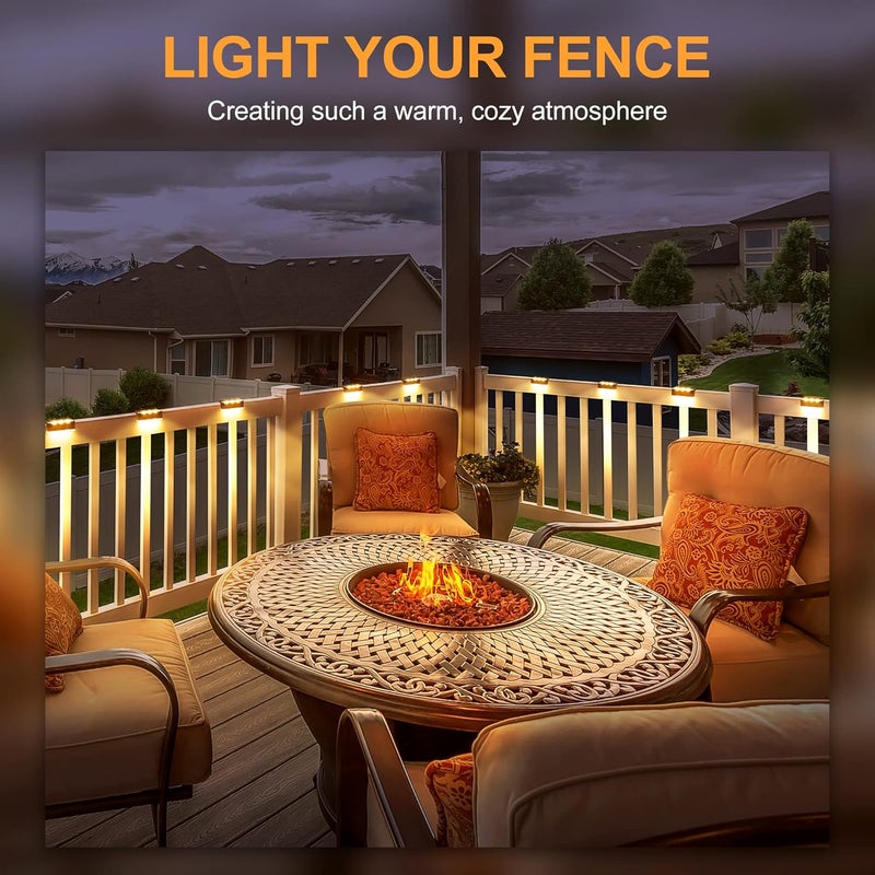 SOLPEX Solar Fence Lights, 6 LEDs Solar Lights Outdoor Waterproof Solar Powered for Deck, Stair, Front Porch, Balcony, Walkway, Garden, Yard, Patio, Pool Decor, IP65 Waterproof (12 Pack, Warm White) - Image 4